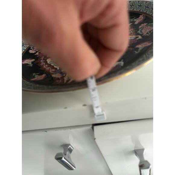 Vtg Oklahoma Import Blue Chinoiserie Asian hand painted decorative plate dish - Picture 10 of 10